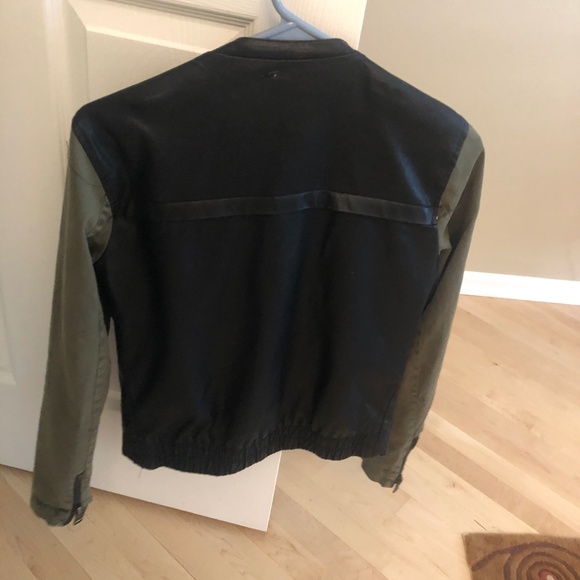 Zara Khaki/Pleather Fall Jacket - Picture 2 of 2